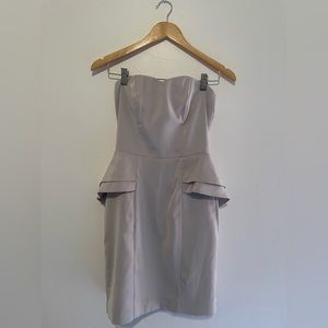 Gray strapless dress